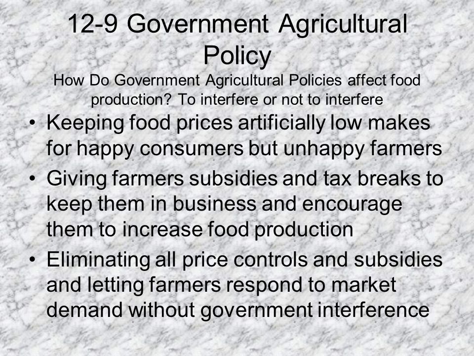 business plan government regulations on agriculture